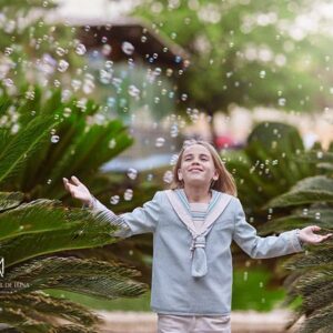 Fotografías de comunión en el jardín de la seda de Murcia